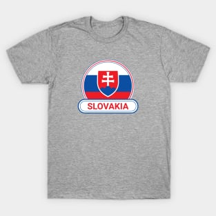 Slovakia Country Badge - Slovakia Flag T-Shirt